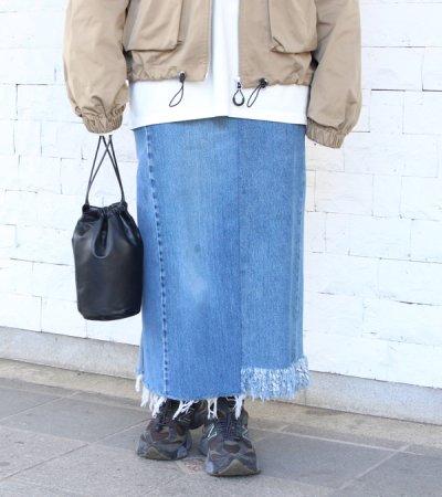 画像1: ロングデニムスカート(length90)　circa make long denim skirt