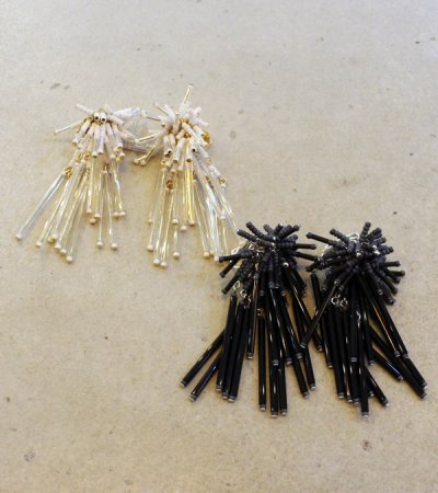 画像1: バイカラービーズイヤリング　Bicolor Beads Earring