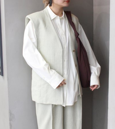 画像2: リネンオーバーベスト　Linen Over Vest