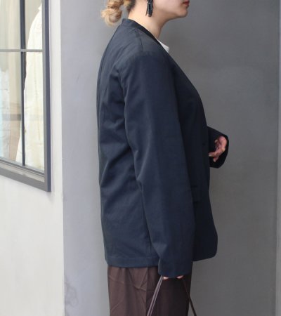 画像4: 20%OFF！カラーレスコットンサテンジャケット　Collarless Cottonsatin Jacket《セール商品につき返品不可》