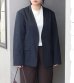 画像2: カラーレスコットンサテンジャケット　Collarless Cottonsatin Jacket (2)