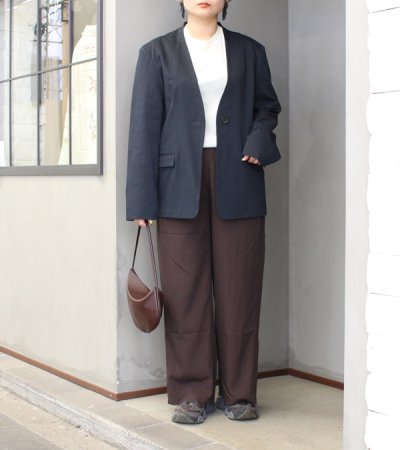 画像3: 20%OFF！カラーレスコットンサテンジャケット　Collarless Cottonsatin Jacket《セール商品につき返品不可》