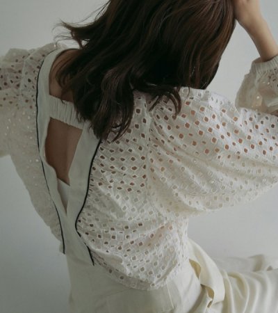 画像1: ボリュームカットワークブラウス　Volume Cutwork Blouse