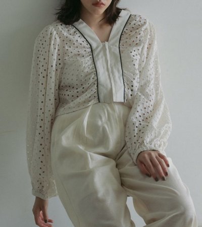 画像2: ボリュームカットワークブラウス　Volume Cutwork Blouse