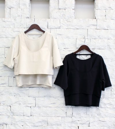 画像1: レイヤードカットティーシャツ　Layered Cut T-shirts
