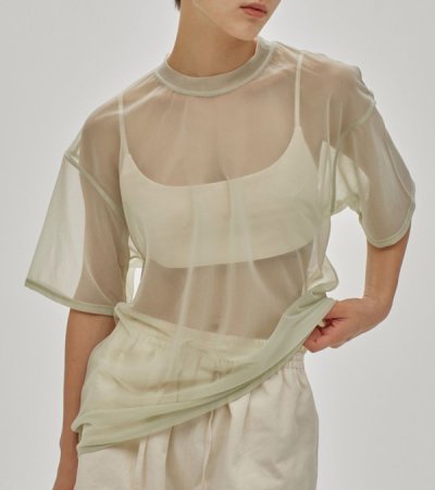 画像2: ハーフスリーブシアーティーシャツ　Halfsleeve Sheer T-shirts