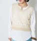 画像1: スカシ柄編みチビベスト (1)