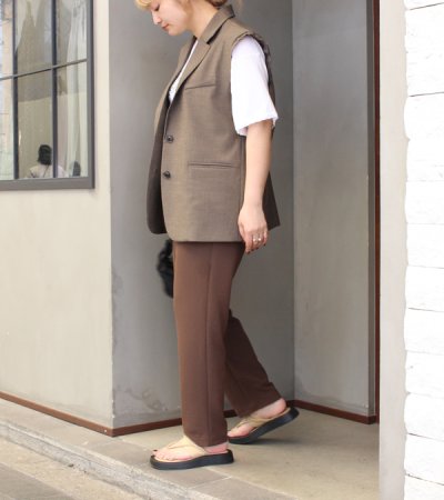 画像7: ストレッチドビーテーパードギャザーパンツ