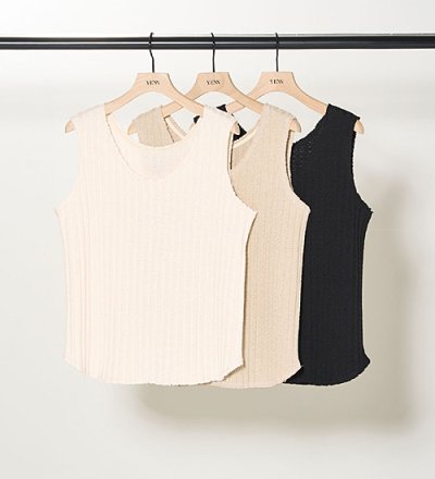 画像1: カットオフリブタンクトップ/CUT OFF RIB TANKTOP