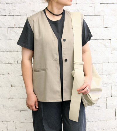 画像1: Vネックステッチベスト　Vneck Stitch Vest