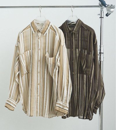 画像1: シアーストライプシャツ　Sheer Stripe Shirts