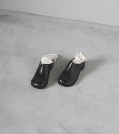 画像1: エコレザーヒールスリッポン Ecoleather Heel Slip-ons