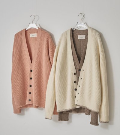 画像1: ウールリブニットカーディガン　Wool Ribknit Cardigan