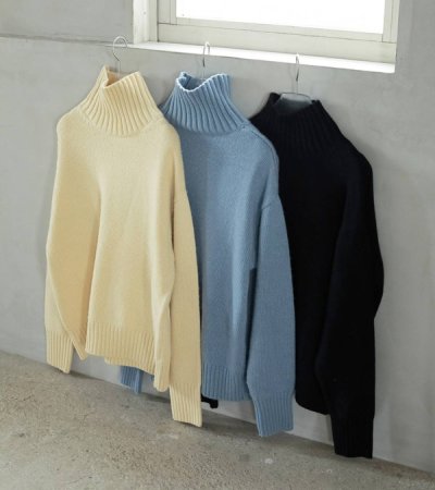 画像1: メリノウールタートルニット　Merinowool Turtle Knit