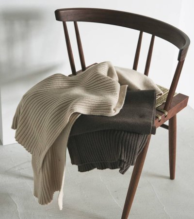 画像1: リブニットストール　Rib Knit Stole