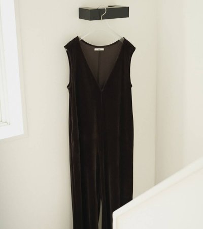 画像2: ベロアVネックコンビネゾン　Velour Vneck Combinaison