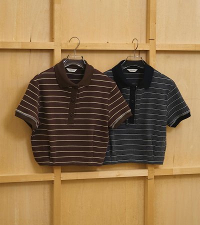 画像1: ボーダーポロトップス　Border Polo Tops