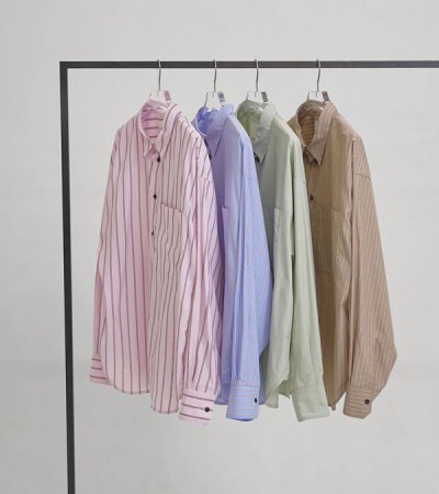 画像1: ストライプポケットシャツ　Stripe Pocket Shirts