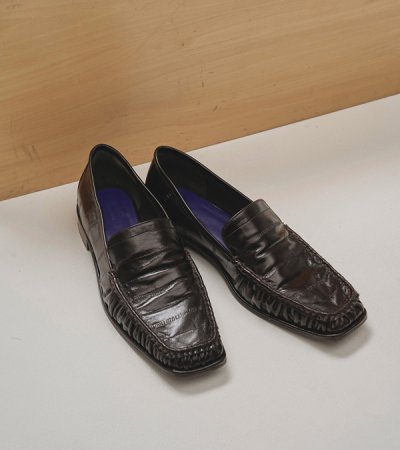 画像2: スクエアトゥギャザーローファー　Squaretoe Gather Loafers