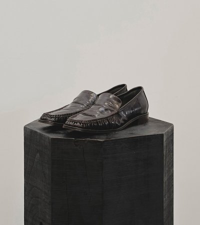 画像1: スクエアトゥギャザーローファー　Squaretoe Gather Loafers