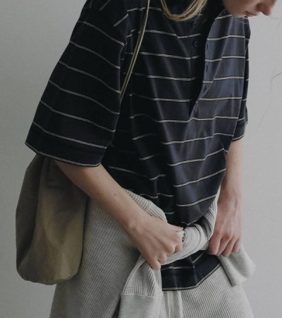 画像17: ボーダールーズポロトップス　Border Loose Polotops
