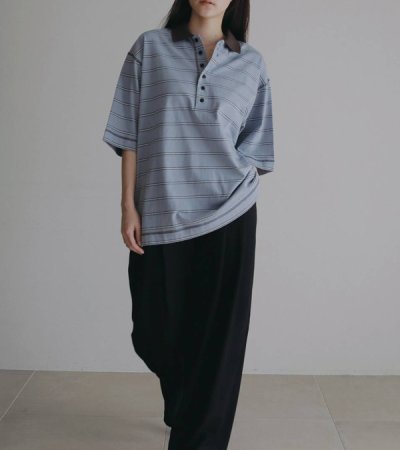 画像8: ボーダールーズポロトップス　Border Loose Polotops