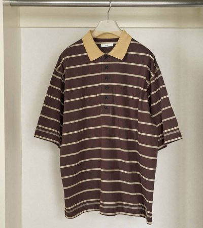 画像3: ボーダールーズポロトップス　Border Loose Polotops