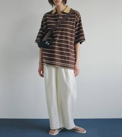 画像12: ボーダールーズポロトップス　Border Loose Polotops