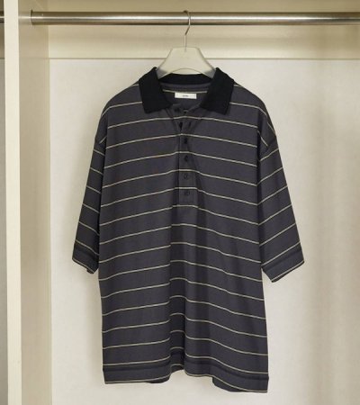 画像4: ボーダールーズポロトップス　Border Loose Polotops