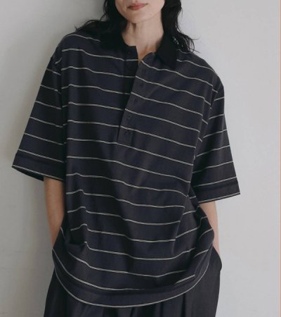画像16: ボーダールーズポロトップス　Border Loose Polotops