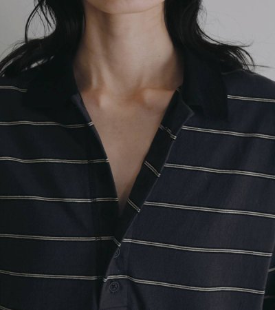 画像18: ボーダールーズポロトップス　Border Loose Polotops