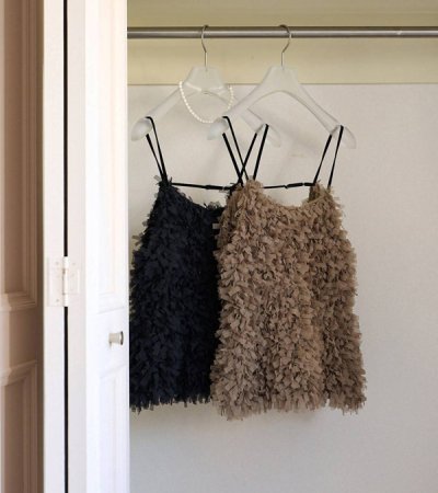 画像1: チュールフリンジキャミソール　Tulle Fringe Camisole