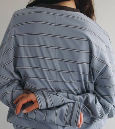 画像12: ボーダールーズロングTシャツ　Border Loose Long T-shirts