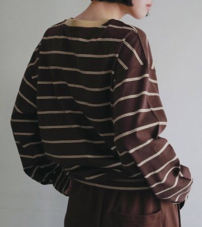 画像24: ボーダールーズロングTシャツ　Border Loose Long T-shirts