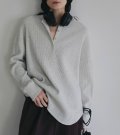ワッフルルーズヘンリートップス　Waffle Loose Henleytops