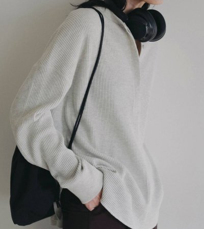 画像8: ワッフルルーズヘンリートップス　Waffle Loose Henleytops