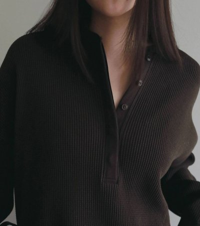 画像16: ワッフルルーズヘンリートップス　Waffle Loose Henleytops