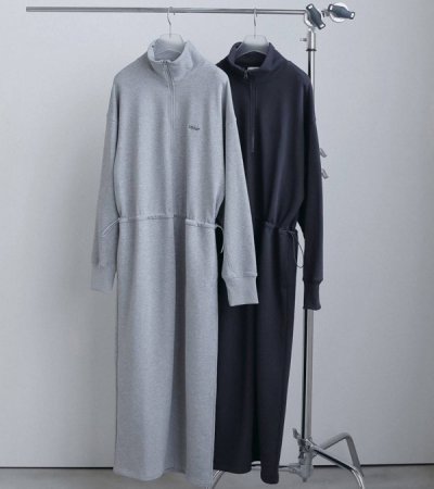 画像1: ハーフジップスウェットワンピース　Halfzip Sweat Onepiece