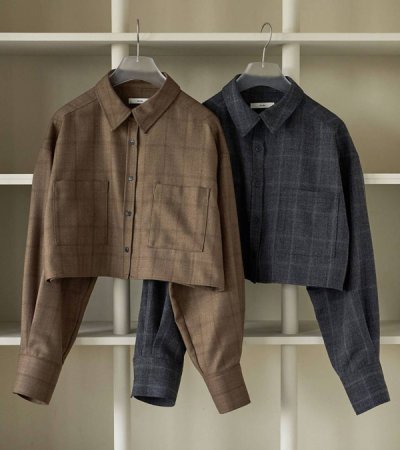 画像1: ショートチェックシャツ　Short Check Shirts