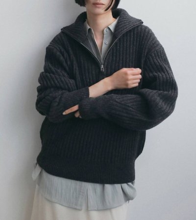 画像2: ハーフジップリブニット　Halfzip Rib Knit