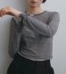 画像6: シアーボーダーロングTシャツ　Sheer Border Long T-shirts (6)