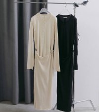 ジャガードラップワンピース　Jacquardrib Wrap Onepiece