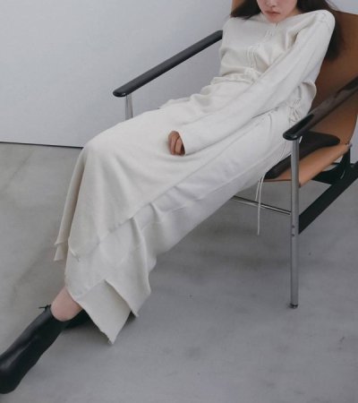 画像5: ジャガードラップワンピース　Jacquardrib Wrap Onepiece