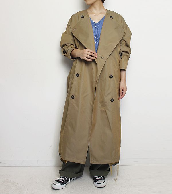 77circa ナナナナサーカ 30 Off ノーカラーワイドトレンチコート No Collar Wide Trench Coat セール 商品につき返品不可