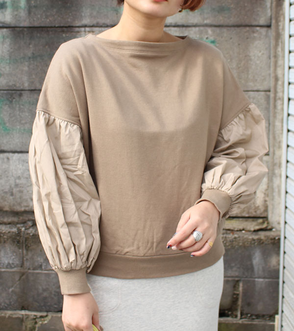 Munich ミューニック フレンチテリー ブロードバルーンスリーブプルオーバー