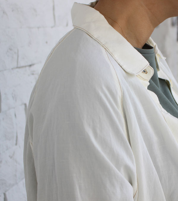 Munich ミューニック Off ヴィスコースリネンコットンクロス シャツワンピース アウター セール商品につき返品不可