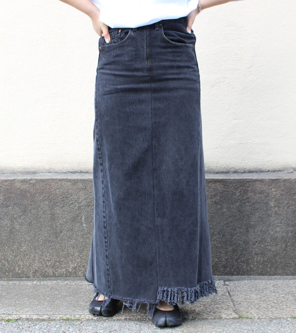 ロングデニムスカート(length100)　circa make long denim skirt