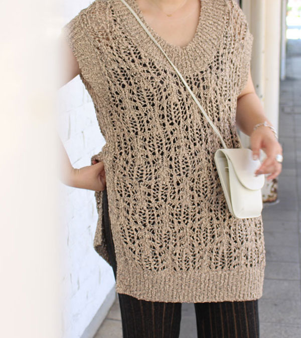 20%OFF！クロシェニットベスト【Crochet Knit Vest】《セール商品 