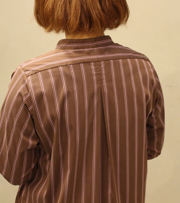 Ticca ティッカ Wポケットナローシャツワンピース ストライプ