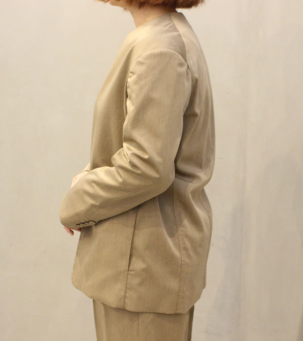 ヘザーカラーレスジャケット Heather Collarless Jacket/TODAYFUL 
